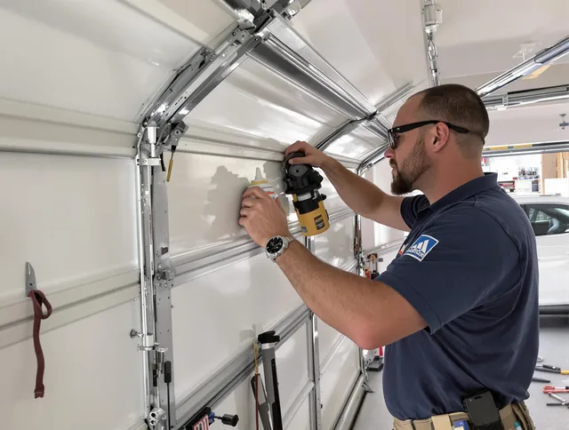Monrovia Garage Door Repair technician quieting a noisy garage door in Monrovia