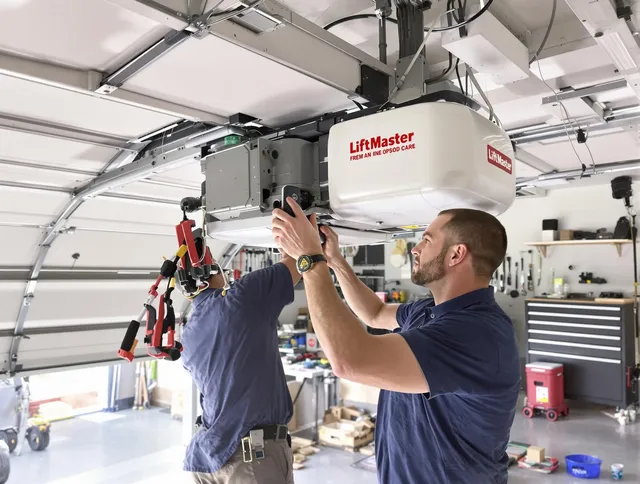Monrovia Garage Door Repair technician performing advanced diagnostics on garage opener in Monrovia