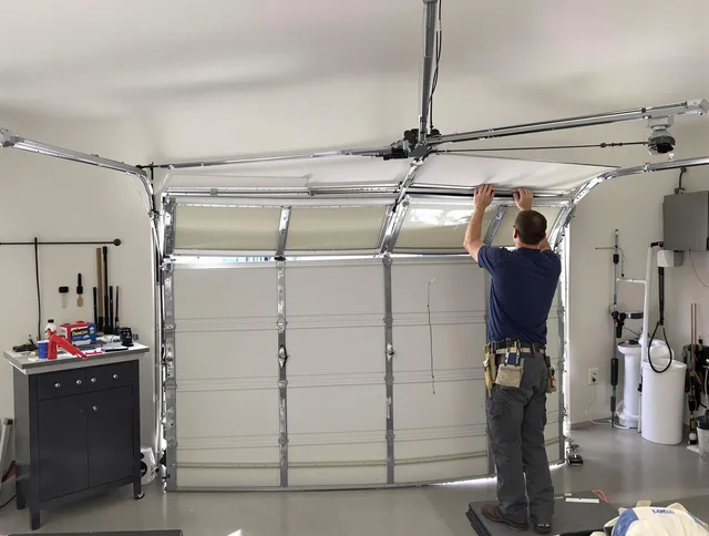 Monrovia Garage Door Repair specialist performing precise section replacement on Monrovia garage door