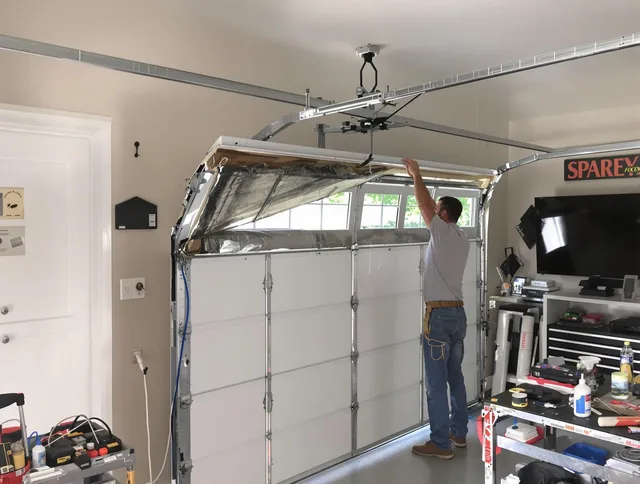 Garage door section replacement by Monrovia Garage Door Repair in Monrovia