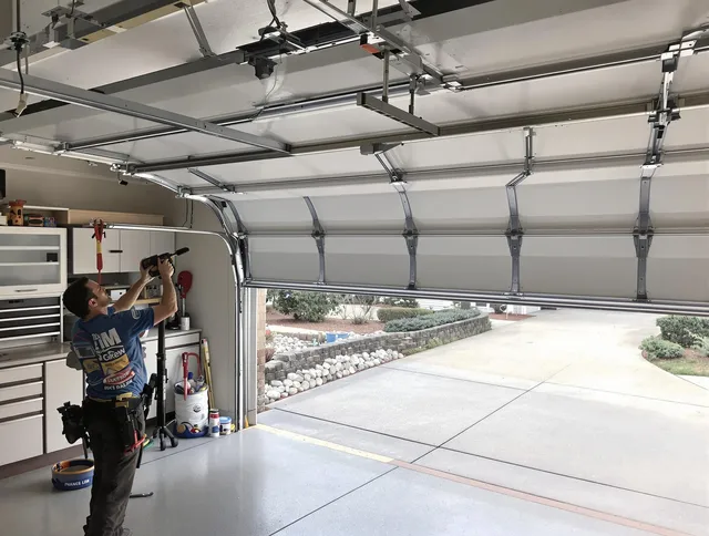 Garage door track repair service by Monrovia Garage Door Repair in Monrovia